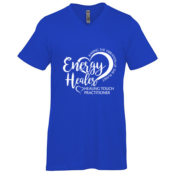 Men's V-Neck Short Sleeve T-shirt - Healer/Royal Blue