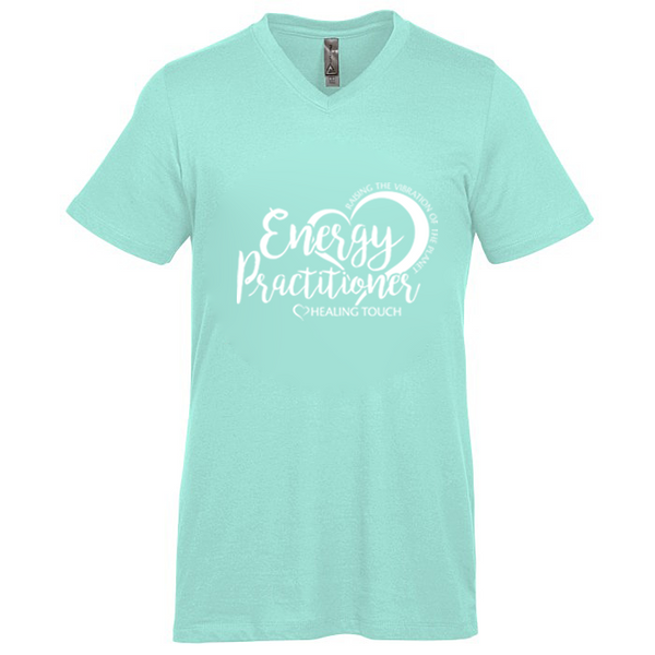 Men's V-Neck Short Sleeve T-shirt - Energy Practitioner/Celadon