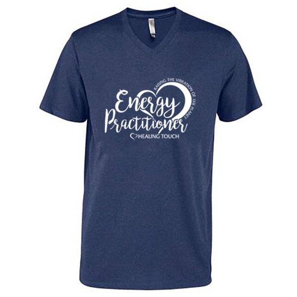 Men's V-Neck Short Sleeve T-shirt - Energy Practitioner/Denim Heather
