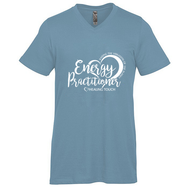 Men's V-Neck Short Sleeve T-shirt - Energy Practitioner/Steel