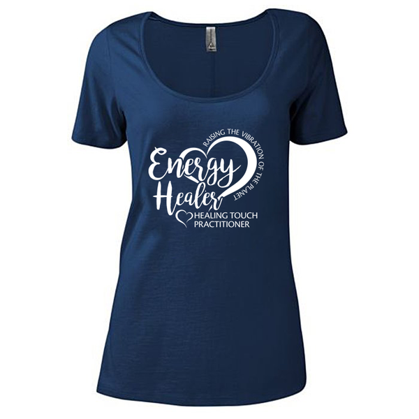 Ladies Scoop Neck Short Sleeve T-shirt - Energy Healer/Athletic Navy