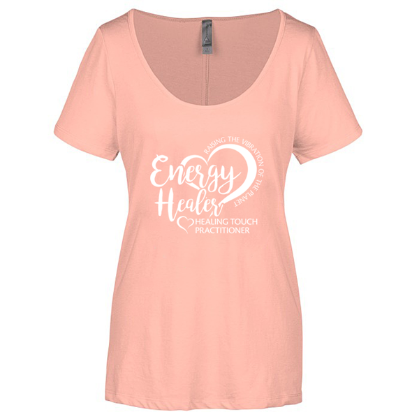 Ladies Scoop Neck Short Sleeve T-shirt - Energy Healer/Blush