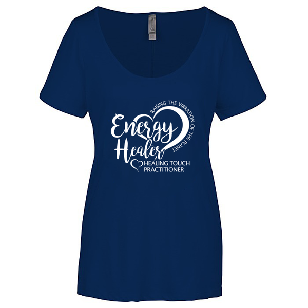 Ladies Scoop Neck Short Sleeve T-shirt - Energy Healer/Harbor Blue