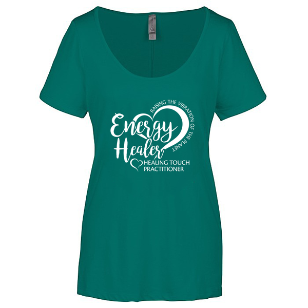 Ladies Scoop Neck Short Sleeve T-shirt - Energy Healer/Jade