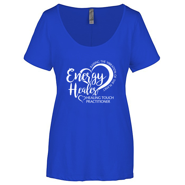 Ladies Scoop Neck Short Sleeve T-shirt - Energy Healer/Royal Blue