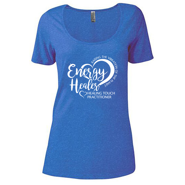 Ladies Scoop Neck Short Sleeve T-shirt - Energy Healer/Royal Heather