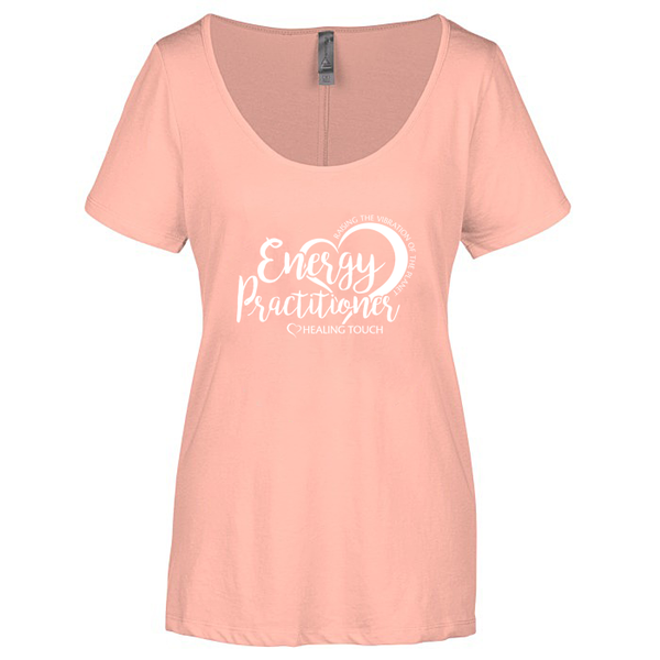 Ladies Scoop Neck Short Sleeve T-shirt - Energy Practitioner/Blush