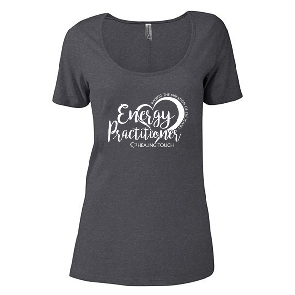 Ladies Scoop Neck Short Sleeve T-shirt - Energy Practitioner/Charcoal Heather