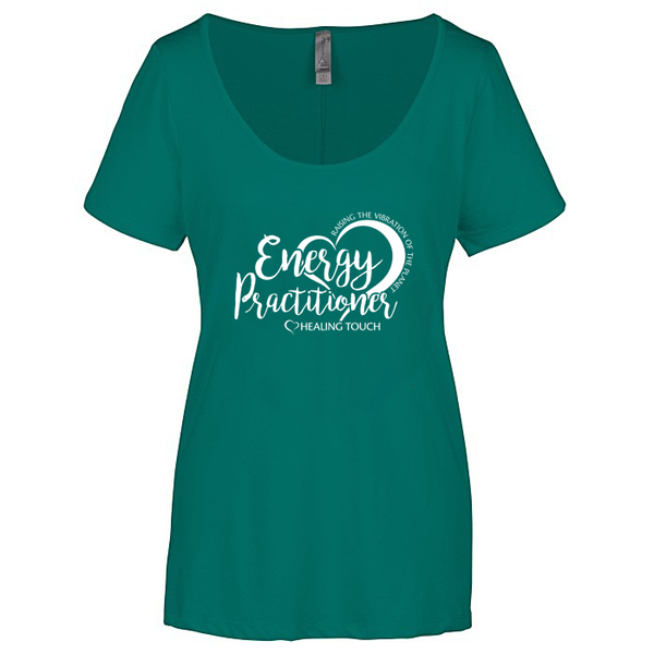 Ladies Scoop Neck Short Sleeve T-shirt - Energy Practitioner/Jade