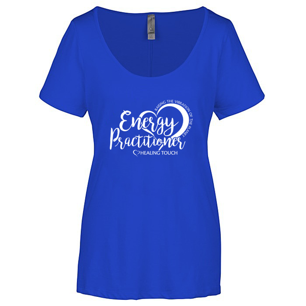 Ladies Scoop Neck Short Sleeve T-shirt - Energy Practitioner/Royal Blue