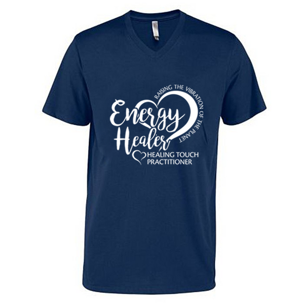 Men's V-Neck Short Sleeve T-shirt - Energy Healer/Athletic Navy