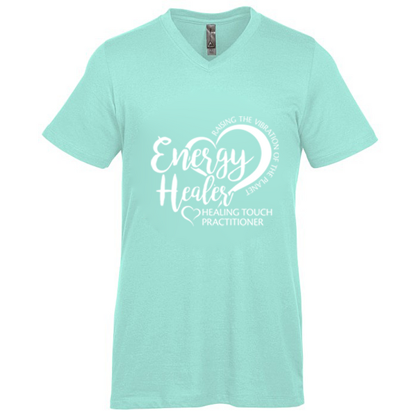 Men's V-Neck Short Sleeve T-shirt - Energy Healer/Celadon