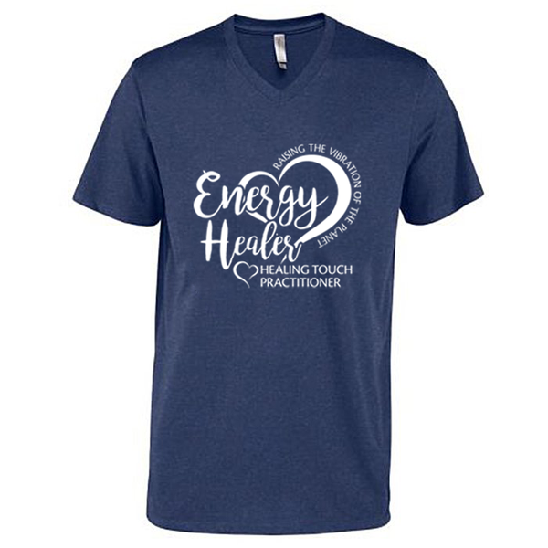 Men's V-Neck Short Sleeve T-shirt - Energy Healer/Denim Heather