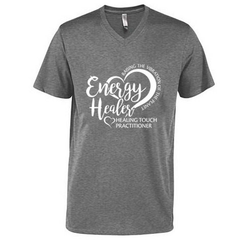 Men's V-Neck Short Sleeve T-shirt - Energy Healer/Graphite Heather
