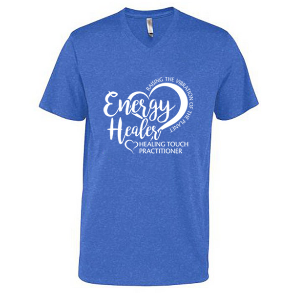 Men's V-Neck Short Sleeve T-shirt - Energy Healer/Royal Heather