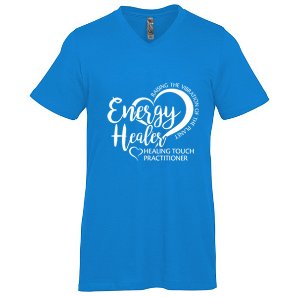 Men's V-Neck Short Sleeve T-shirt - Energy Healer/Turquoise