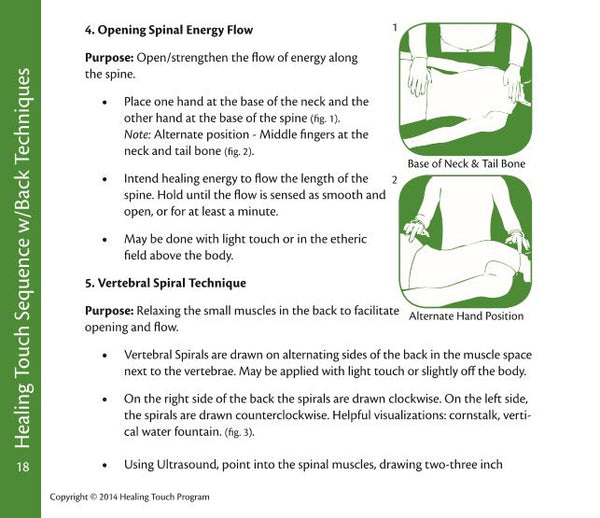 Healing Touch Level 2 Technique Review Cards - Sample Page 1